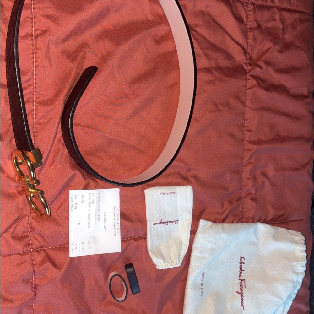 Salvatore Ferragamo Pink and Gold Women's Belt